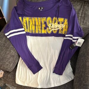 NFL Minnesota Vikings Purple and White Long Sleeve Tee